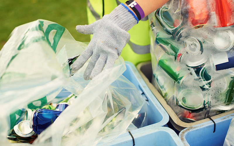 Recycling at an event